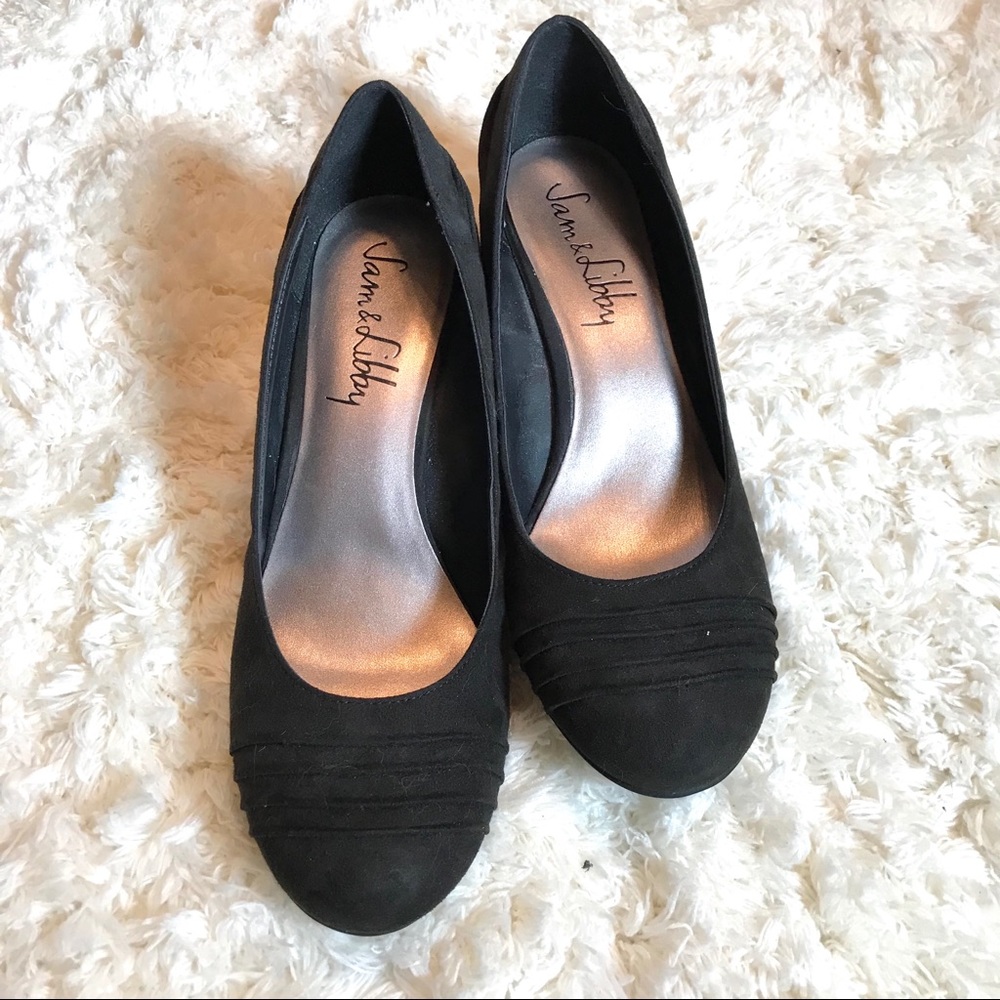Sam & Libby Black Truce Wedges
